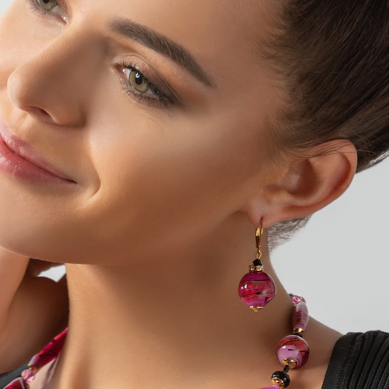 Unikátní náušnice Berrylicious Gem s 24karátovým zlatem v perlách Lampglas ERO15 Lampglas