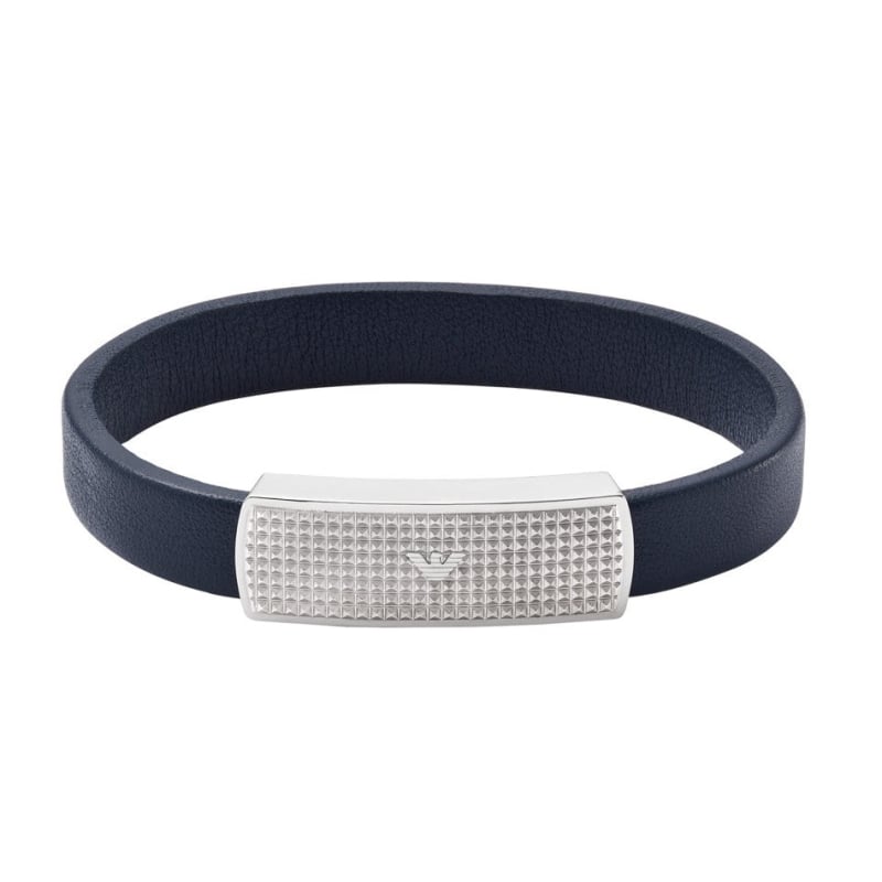 Elegantní kožený modrý náramek EGS2987040 Emporio Armani Elegantní kožený modrý náramek EGS2987040 Emporio Armani