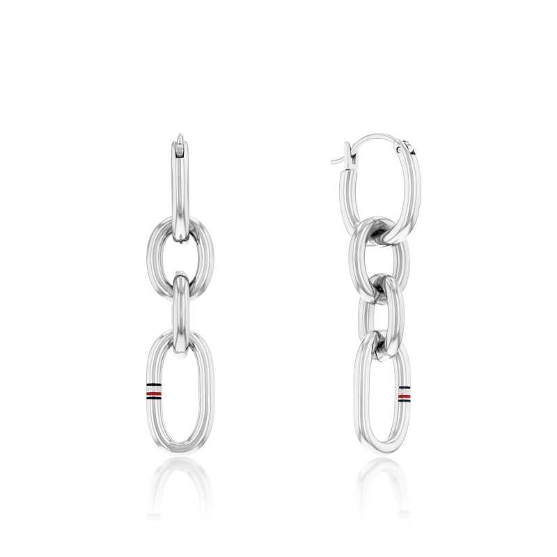 Moderní ocelové náušnice Contrast Link Chain 2780787 Tommy Hilfiger Moderní ocelové náušnice Contrast Link Chain 2780787 Tommy Hilfiger