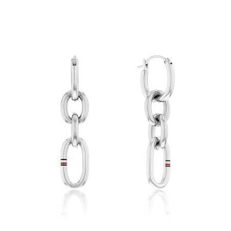 Moderní ocelové náušnice Contrast Link Chain 2780787 Tommy Hilfiger