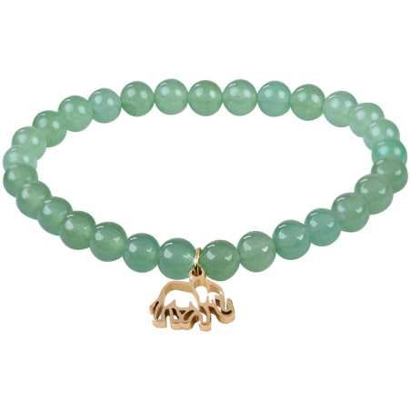 Korálkový náramek z aventurínu se slonem Troli / Délka: 20 cm