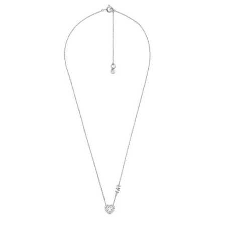 Něžný stříbrný náhrdelník se zirkony Pavé Heart MKC1520AN040 Michael Kors