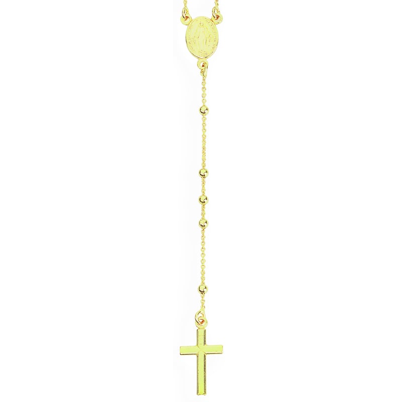 Nadčasový pozlacený náhrdelník růženec Rosary CRO25G Amen