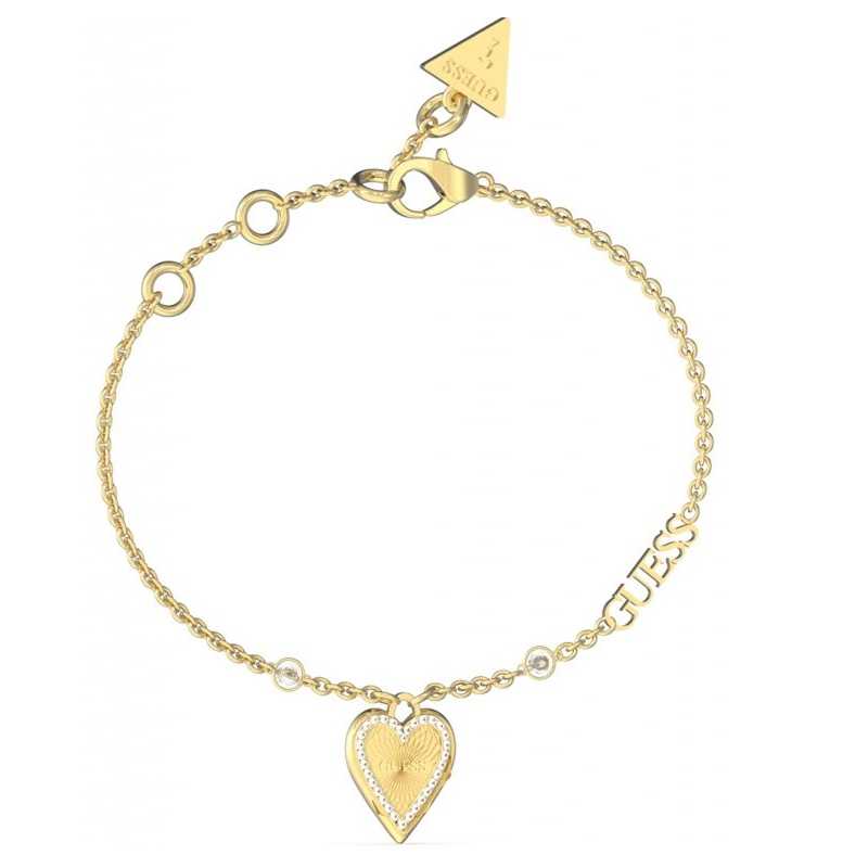 Něžný pozlacený náramek Love Me Tender JUBB03242JWYG Guess / Rozměr: 14,5 - 18,5 cm - S Něžný pozlacený náramek Love Me Tender JUBB03242JWYG Guess / Rozměr: 14,5 - 18,5 cm - S