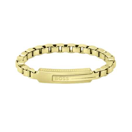 Slušivý pozlacený náramek Orlado 1580357 Hugo Boss / Délka: 17,5 cm