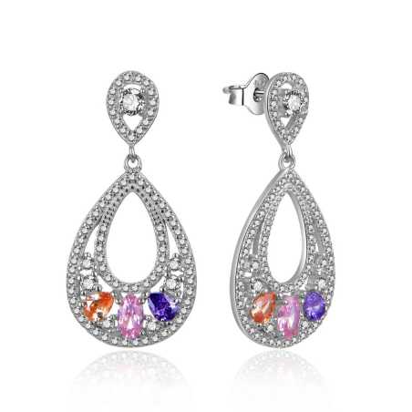 Stříbrné náušnice se zirkony Bernarda E0003038 Moiss