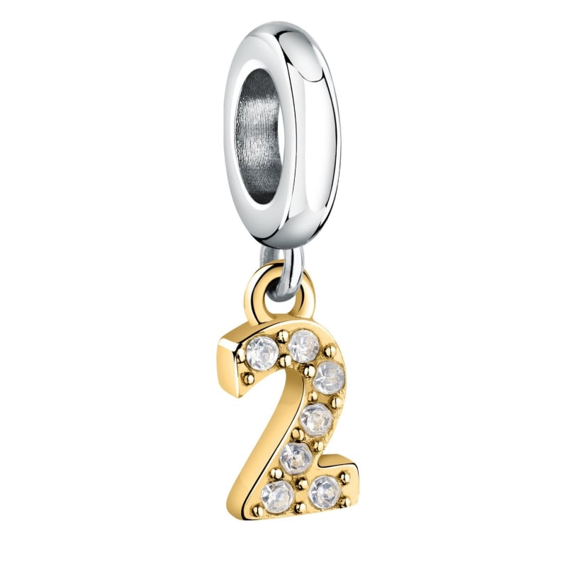 Ocelový bicolor přívěsek číslice "2" Drops SCZ1303 Morellato