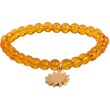 Korálkový náramek z citrínu se sluníčkem Troli / Délka: 17 cm