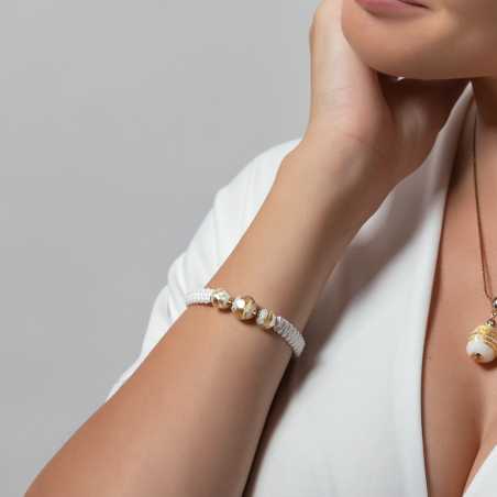 Unikátní náramek Icy Treasure s 24kt zlatem v perle Lampglas BSA41 Lampglas