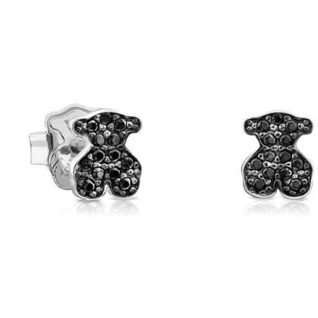 Stříbrné medvídkové náušnice s onyxem Icon Color 614933520 Tous