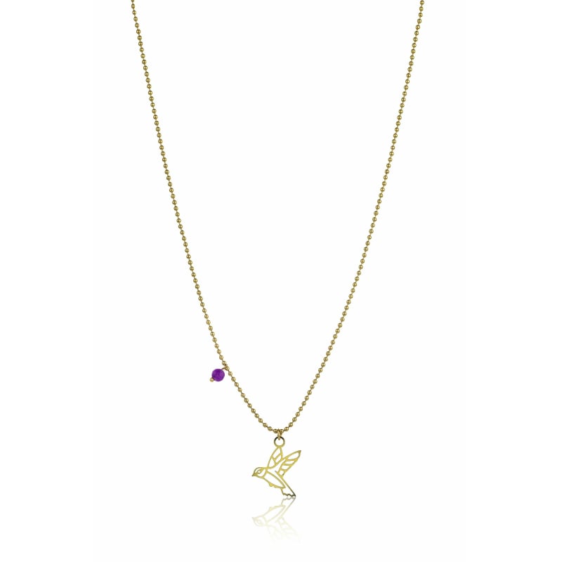 Originální pozlacený náhrdelník s holubicí EWN23042G Emily Westwood