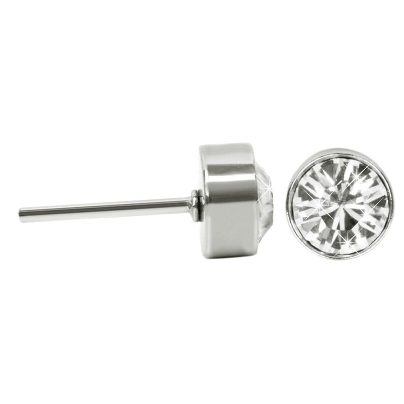 Třpytivé ocelové náušnice pecky Chaton Crystal Levien