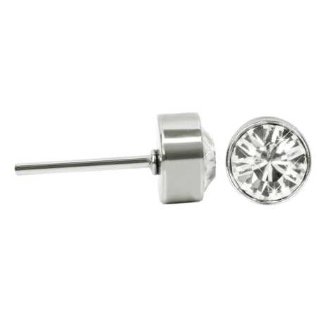 Třpytivé ocelové náušnice pecky Chaton Crystal Levien