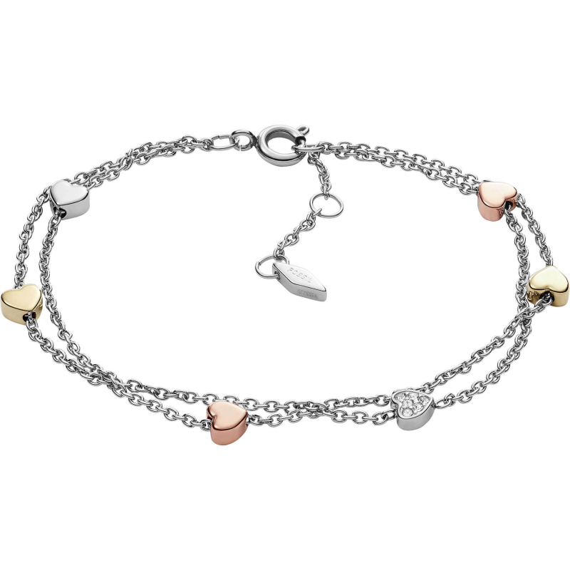 Romantický náramek se srdíčky JF02854998 Fossil Romantický náramek se srdíčky JF02854998 Fossil