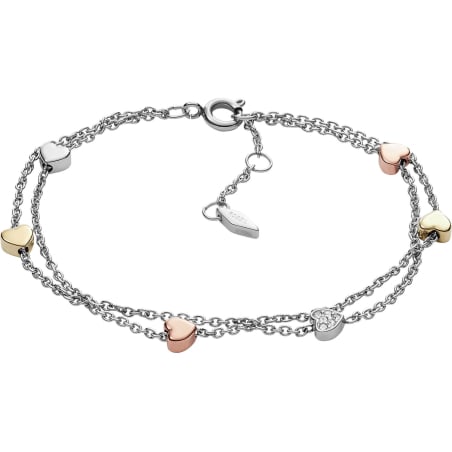 Romantický náramek se srdíčky JF02854998 Fossil