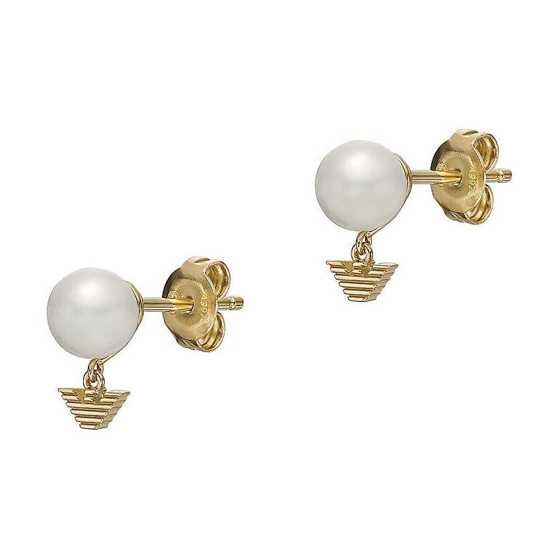 Elegantní pozlacené náušnice s perlami EG3583710 Emporio Armani Elegantní pozlacené náušnice s perlami EG3583710 Emporio Armani