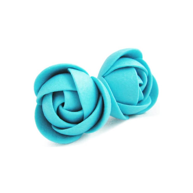 Tyrkysové náušnice puzetky menší kytičky Troli Tyrkysové náušnice puzetky menší kytičky Troli