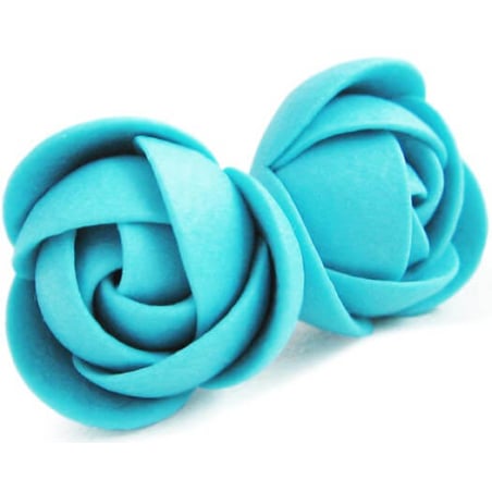 Tyrkysové náušnice puzetky menší kytičky Troli