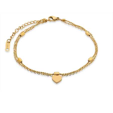 Něžný pozlacený řetízek na nohu se srdíčkem Troli