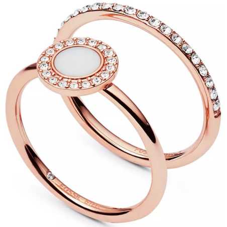 Pozlacený dvojitý prsten se třpytivým kruhem JF02666791 Fossil / Obvod: 54 mm - 54 mm