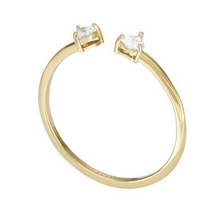 Něžný pozlacený otevřený prsten s krystaly JF04359710 Fossil / Obvod: 57 mm - 57 mm