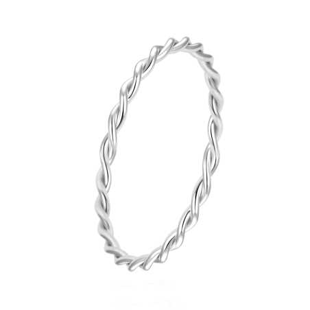 Minimalistický stříbrný kroucený prsten AGG315L Beneto / Obvod: 52 mm - 52 mm