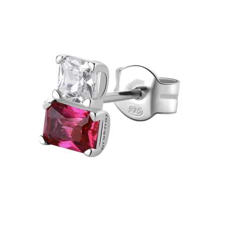 Elegantní stříbrná single náušnice Fancy Passion Ruby FPR07 Brosway