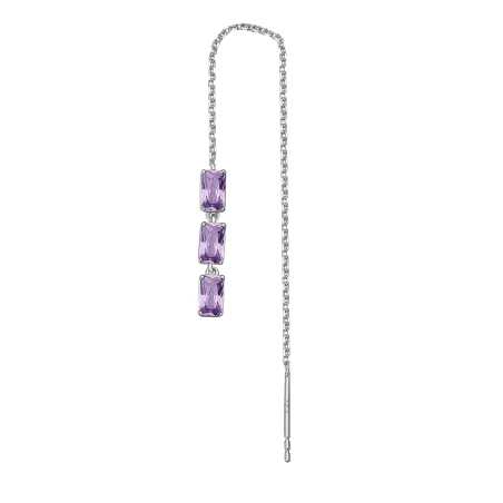Dlouhá stříbrná single náušnice Fancy Magic Purple FMP23 Brosway