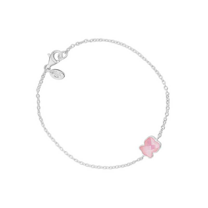 Jemný stříbrný náramek s růžovým medvídkem 1000149500 Tous Jemný stříbrný náramek s růžovým medvídkem 1000149500 Tous