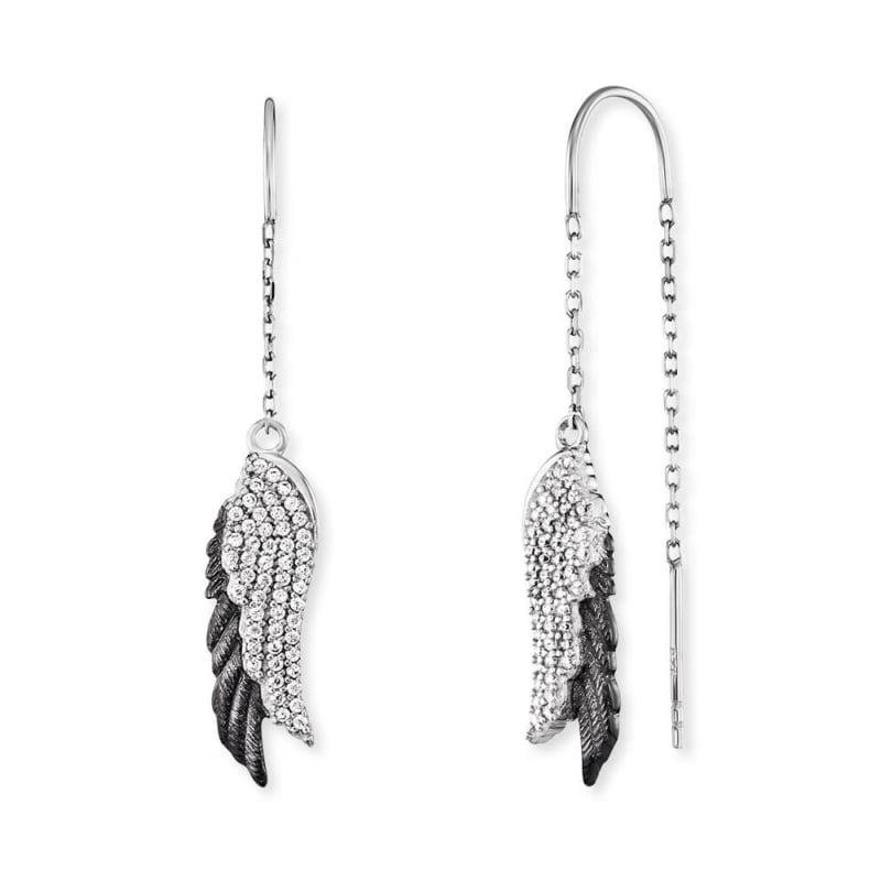 Elegantní stříbrné bicolor náušnice se zirkony Wingduo ERE-WINGDUO-ZIB Engelsrufer