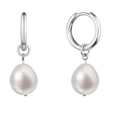 Stříbrné náušnice 2v1 s pravými perlami Baroko 21106.1 Evolution Group