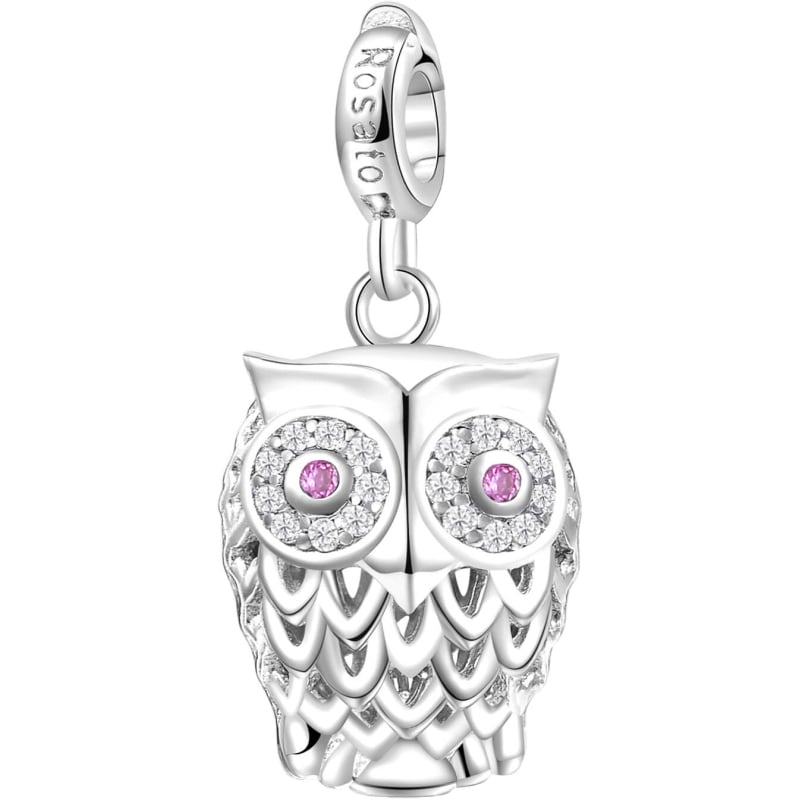 Stříbrný přívěsek Sovička se zirkony Storie RZ002R Rosato