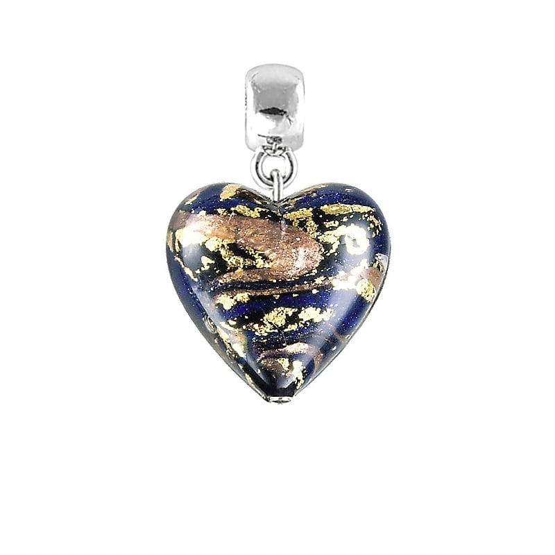 Magický přívěsek Egyptian Heart s 24karátovým zlatem v perle Lampglas S26 Lampglas