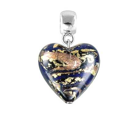 Magický přívěsek Egyptian Heart s 24karátovým zlatem v perle Lampglas S26 Lampglas