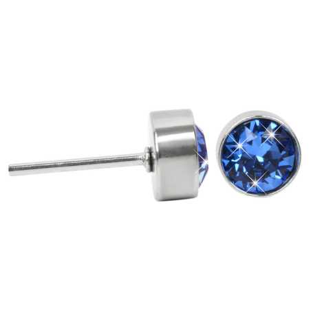 Krásné ocelové náušnice Chaton Sapphire Levien