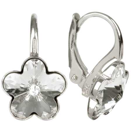 Dívčí stříbrné náušnice Flower Crystal Levien