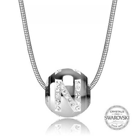 Ocelový náhrdelník písmeno N CLET-N Levien