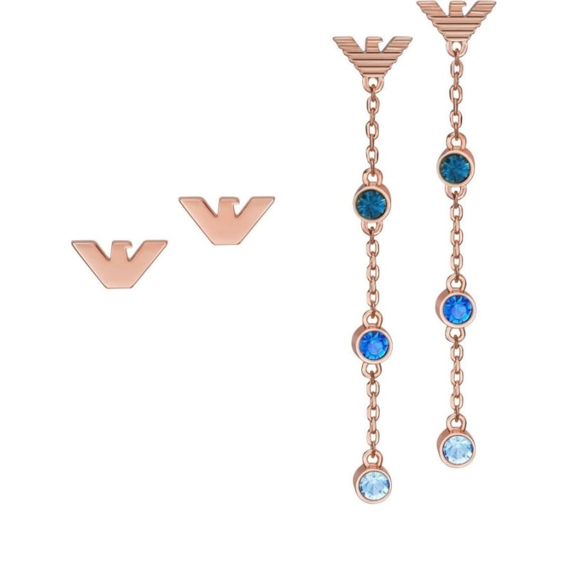 Stylová bronzová sada náušnic EGS3013SET Emporio Armani