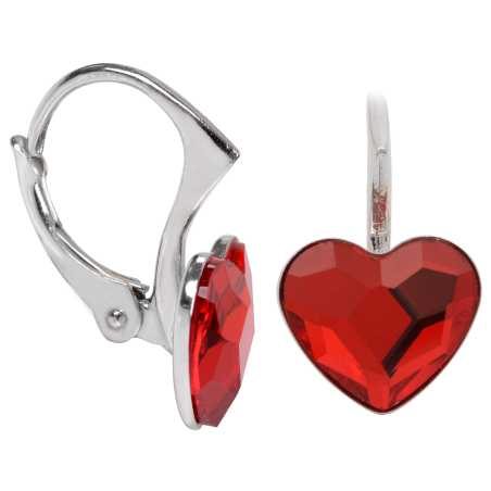 Dívčí stříbrné náušnice Heart Flat Light Siam Levien