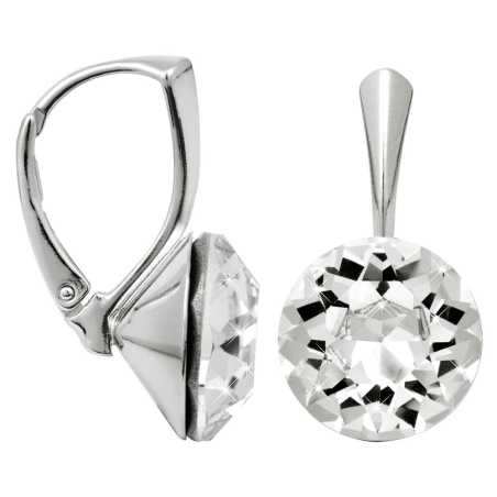 Třpytivé stříbrné náušnice Dentelle Crystal Levien