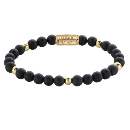 Korálkový náramek Matt Black Madonna RR-60078-G Rebel&Rose / Rozměr: 19 cm - L