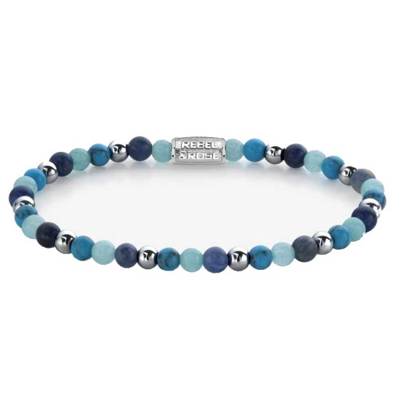 Korálkový náramek Blue Summer Vibes II RR-40054-S Rebel&Rose / Rozměr: 19 cm - L Korálkový náramek Blue Summer Vibes II RR-40054-S Rebel&Rose / Rozměr: 19 cm - L
