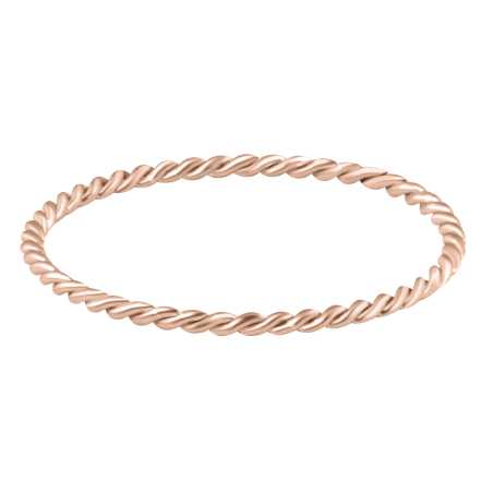 Minimalistický pozlacený prsten z oceli Rose Gold Troli / Obvod: 62 mm - 62 mm