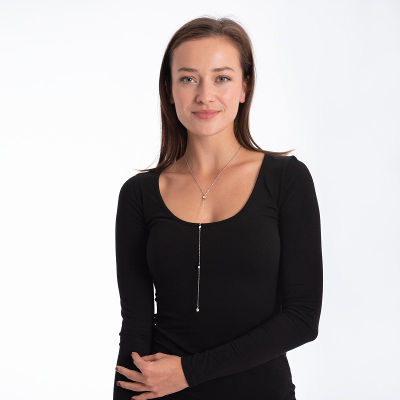 Půvabný ocelový náhrdelník s krystaly Troli Půvabný ocelový náhrdelník s krystaly Troli