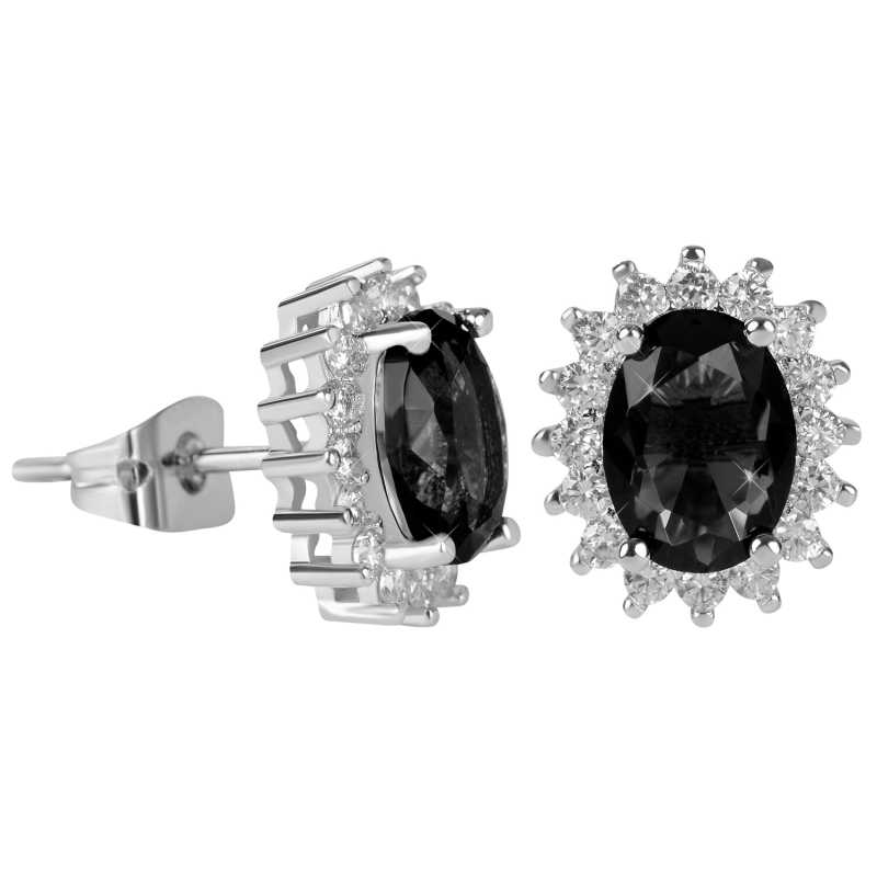 Třpytivé náušnice s černými krystaly Troli Třpytivé náušnice s černými krystaly Troli