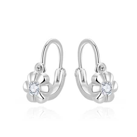 Slušivé dívčí náušnice s čirými zirkony AGUC3335-1 Beneto