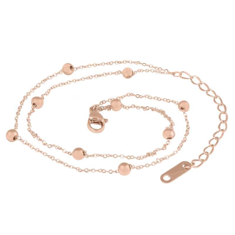 Moderní pozlacený řetízek na nohu z oceli Globe Rose Gold Troli Moderní pozlacený řetízek na nohu z oceli Globe Rose Gold Troli