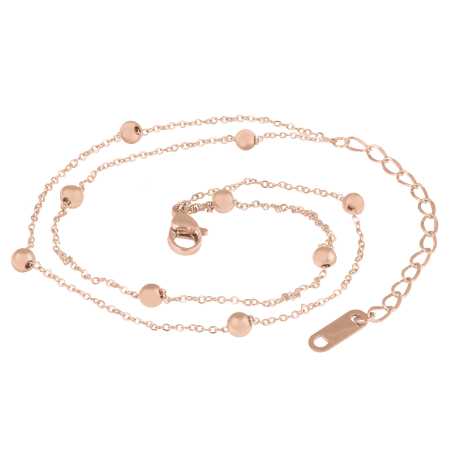 Moderní pozlacený řetízek na nohu z oceli Globe Rose Gold Troli