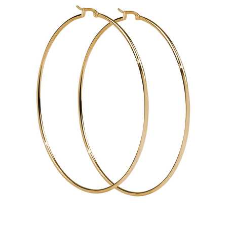 Nadčasové pozlacené náušnice kruhy Troli / Průměr: 6 cm