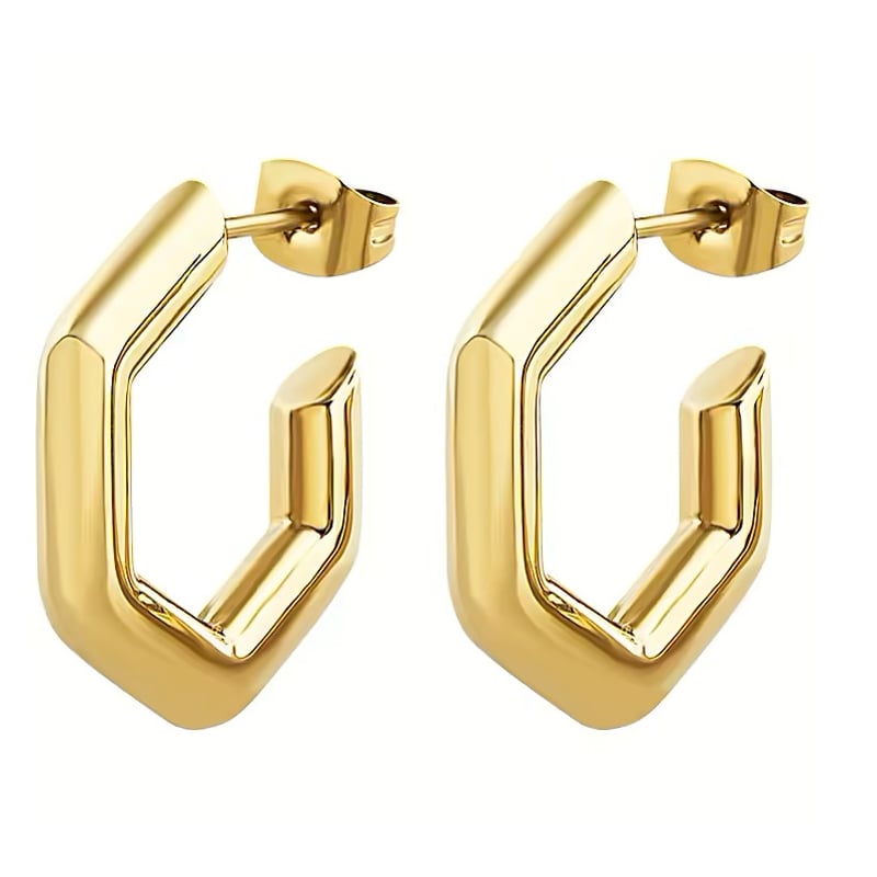 Módní pozlacené náušnice Hexagonia TJ3511 Breil